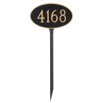 Classic Oval Standard Address Sign Plaque with Lawn Stake