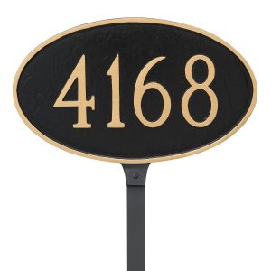 Classic Oval Small Address Sign Plaque with Stake