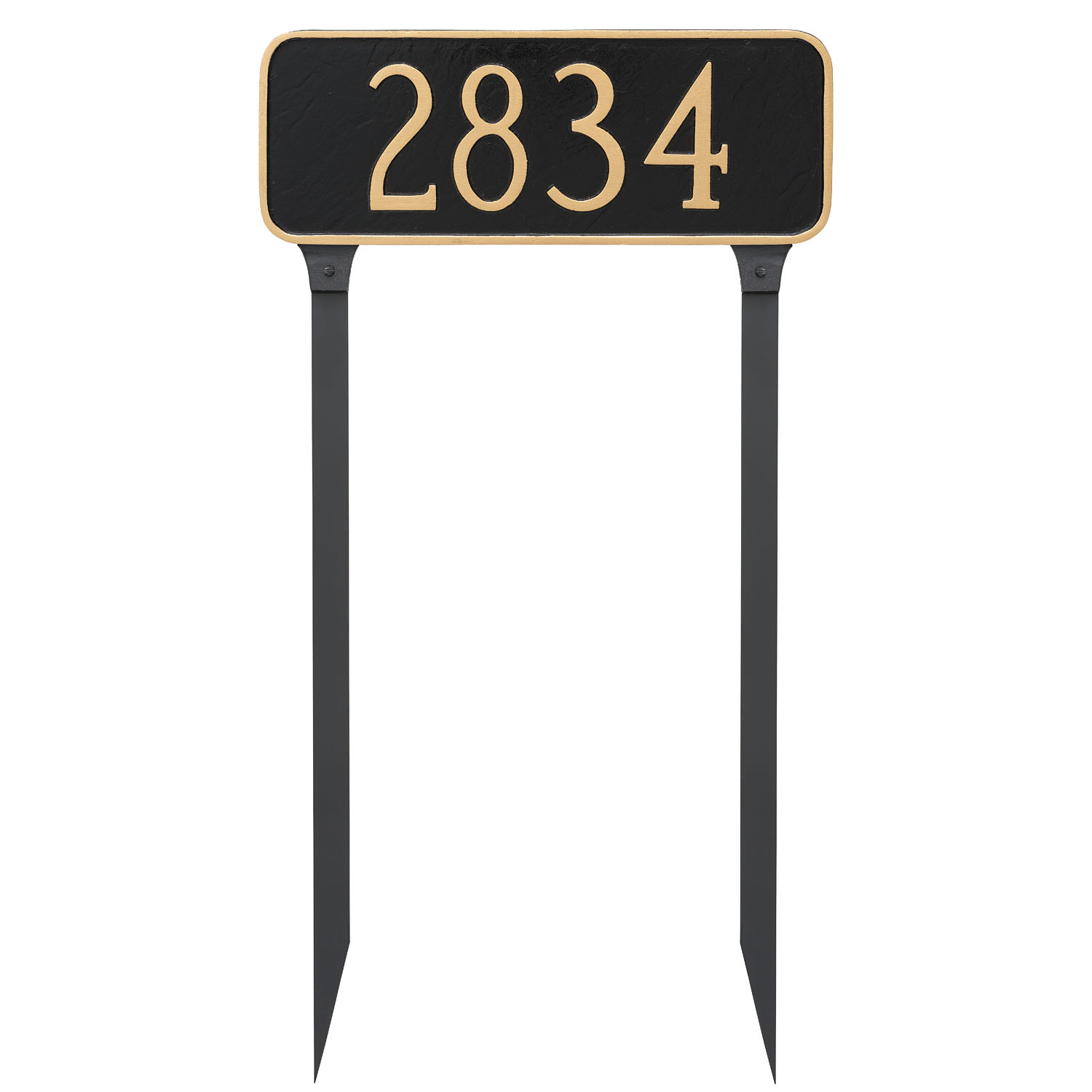 Montague Metal 10.5 x 16.5 Classic Arch Two Line Address Sign Plaque with Lawn Stakes Antique Copper Standard 