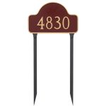 Large One Line Lexington Arch Address Sign Plaque with Lawn Stakes