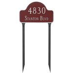 Large Two Line Lexington Arch Address Sign Plaque with Lawn Stakes