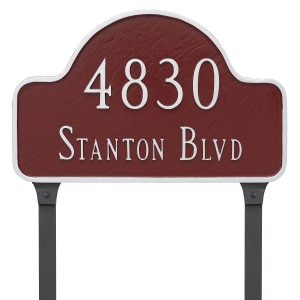 Large Two Line Lexington Arch Address Sign Plaque with Lawn Stakes