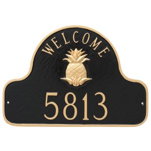 Pineapple Welcome Arch Address Sign Plaque