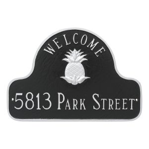 Pineapple Two Line Welcome Arch Address Sign Plaque