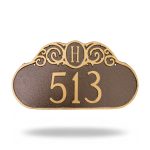 Decorative Monogram Address Sign Plaque
