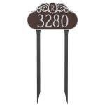 Decorative Monogram Address Sign Plaque with Lawn Stakes