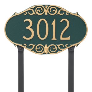 Victorian Address Sign Plaque with Lawn Stakes