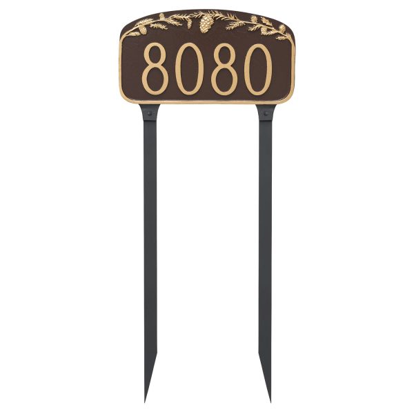 Pine Cone Address Sign Plaque with Lawn Stakes