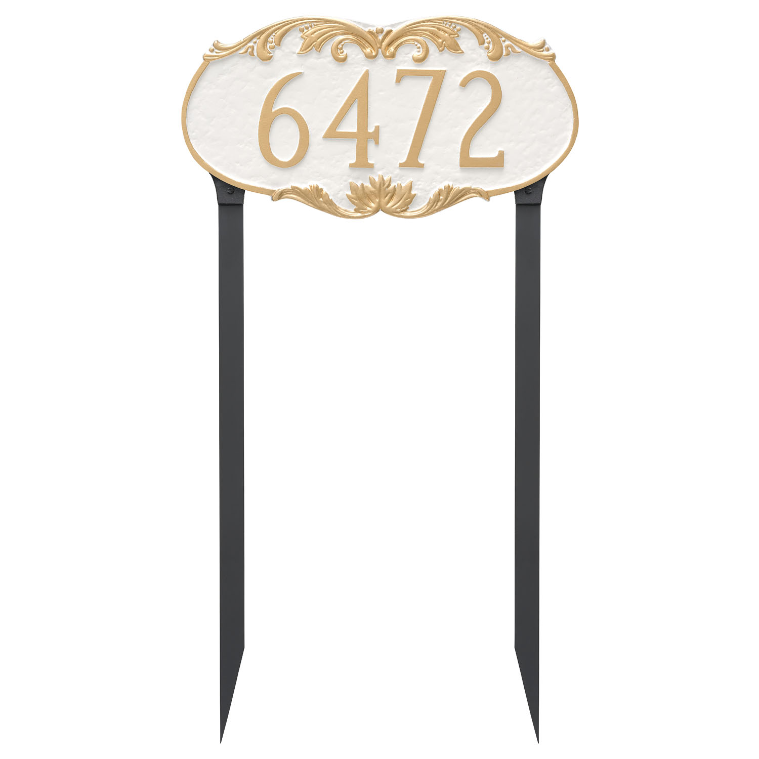 Charleston Address Sign Plaque with Lawn Stakes Montague Metal Products