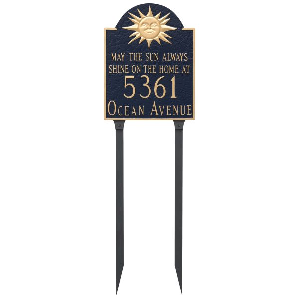 Home at Wedding Anniversary Address Sign Plaque with Lawn Stakes