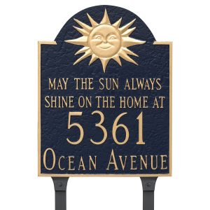 Home at Wedding Anniversary Address Sign Plaque with Lawn Stakes