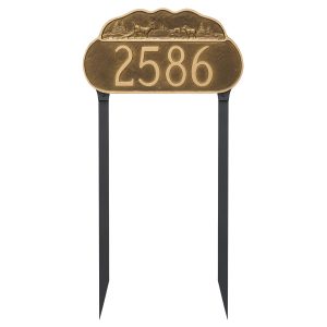 Deer Address Sign Plaque with Lawn Stakes