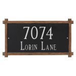 Two Line Mission Oak Address Sign Plaque