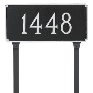 Madison Standard One Line Address Sign Plaque with Lawn Stakes