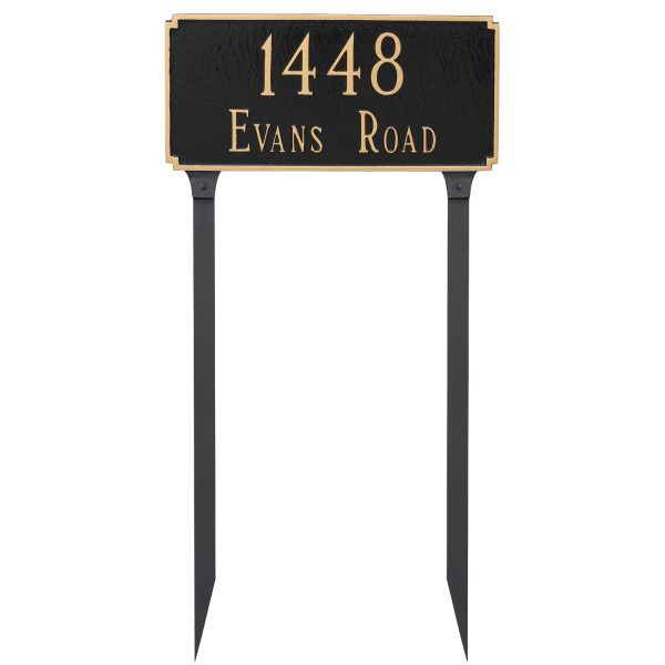 Madison Estate Two Line Address Sign Plaque with Lawn Stakes