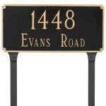 Madison Standard Two Line Address Sign Plaque with Lawn Stakes