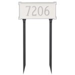 New Yorker Standard One Line Address Sign Plaque with Lawn Stakes