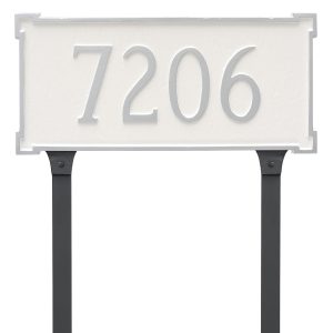 New Yorker Standard One Line Address Sign Plaque with Lawn Stakes