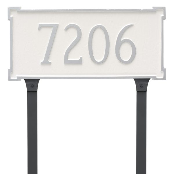 New Yorker Estate One Line  Address Sign Plaque with Lawn Stakes