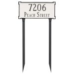 New Yorker Standard Two Line Address Sign Plaque with Lawn Stakes
