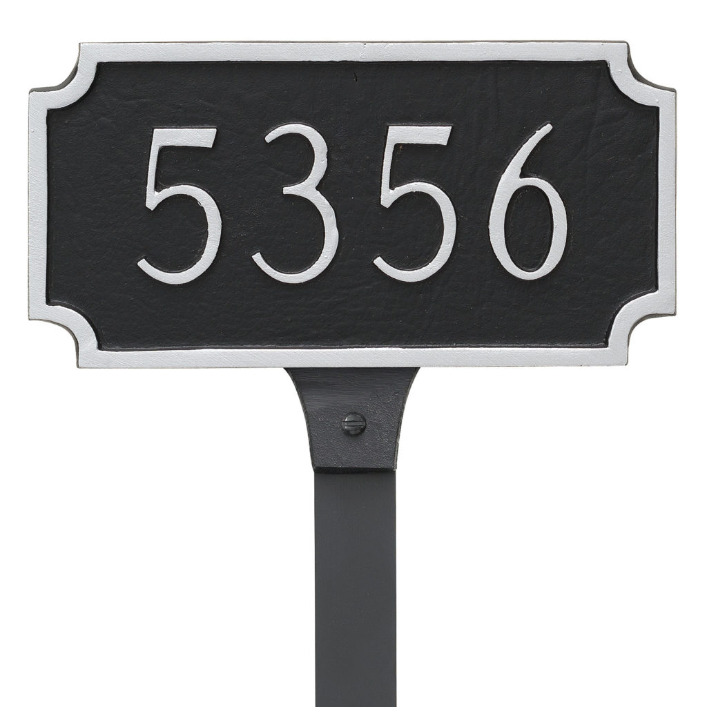 Princeton Petite Address Sign Plaque with Lawn Stake Montague Metal