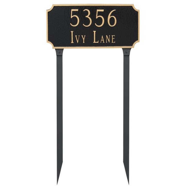 Princeton Estate Two Line  Address Sign Plaque with Lawn Stakes