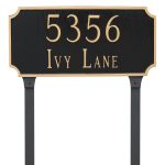 Princeton Estate Two Line  Address Sign Plaque with Lawn Stakes