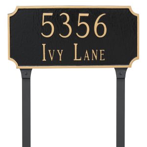 Princeton Standard Two Line Address Sign Plaque with Lawn Stakes