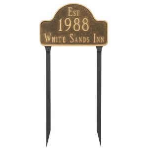 Historical Arch Address Sign Plaque with Lawn Stakes