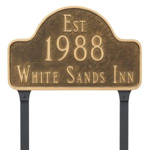 Historical Arch Address Sign Plaque with Lawn Stakes