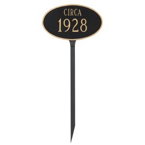 Historical Oval Address Sign Plaque with Lawn Stakes