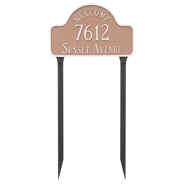 Welcome Arch Large Address Sign Plaque with Lawn Stakes