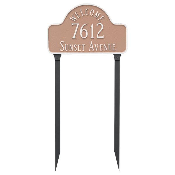 Welcome Arch Estate Address Sign Plaque with Lawn Stakes