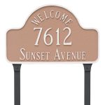 Welcome Arch Standard Address Sign Plaque with Lawn Stakes