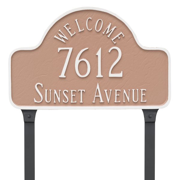 Welcome Arch Estate Address Sign Plaque with Lawn Stakes