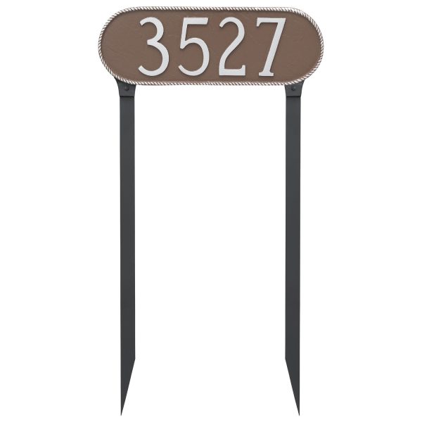 Rope Oblong Address Sign Plaque with Lawn Stakes