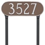 Rope Oblong Address Sign Plaque with Lawn Stakes