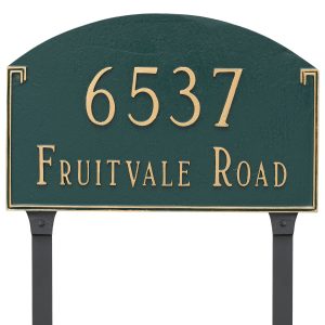 Georgetown Estate Two Line Address Sign Plaque with Lawn Stakes