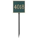 Classic Square Standard One Line Address Sign Plaque with Lawn Stakes