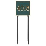 Classic Square Estate One Line Address Sign Plaque with Lawn Stakes - Image 2