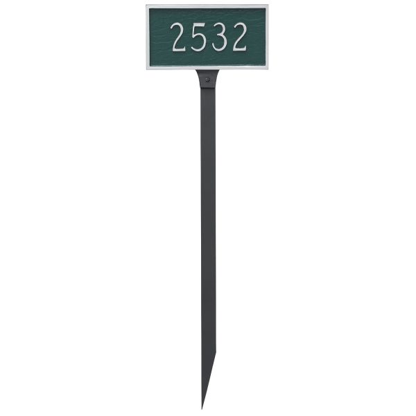Classic Rectangle Petite Address Sign Plaque with Lawn Stake