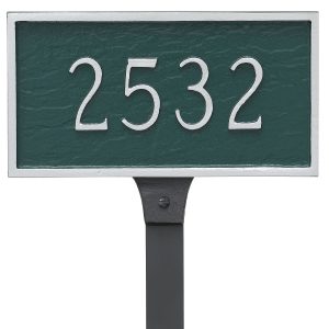 Classic Rectangle Petite Address Sign Plaque with Lawn Stake