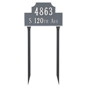 Beckford Standard Two Line Address Sign Plaque with Lawn Stakes