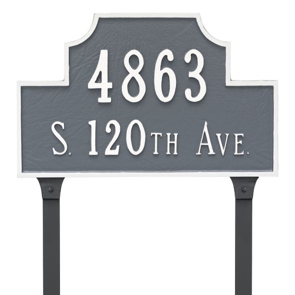 Beckford Estate Two Line Address Sign Plaque with Lawn Stakes