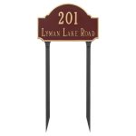 Fitzgerald Estate Two Line Address Sign Plaque with Lawn Stakes