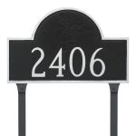 Classic Arch Large One Line Address Sign Plaque with Lawn Stakes