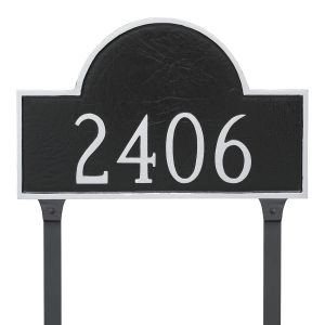 Classic Arch Estate One Line Address Sign Plaque with Lawn Stakes
