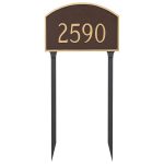 Prestige Arch Standard One Line Address Sign Plaque with Lawn Stakes