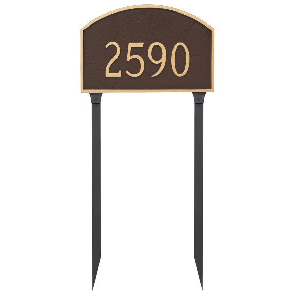 Prestige Arch Standard One Line Address Sign Plaque with Lawn Stakes