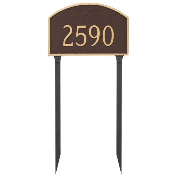 Prestige Arch Large One Line Address Sign Plaque with Lawn Stakes